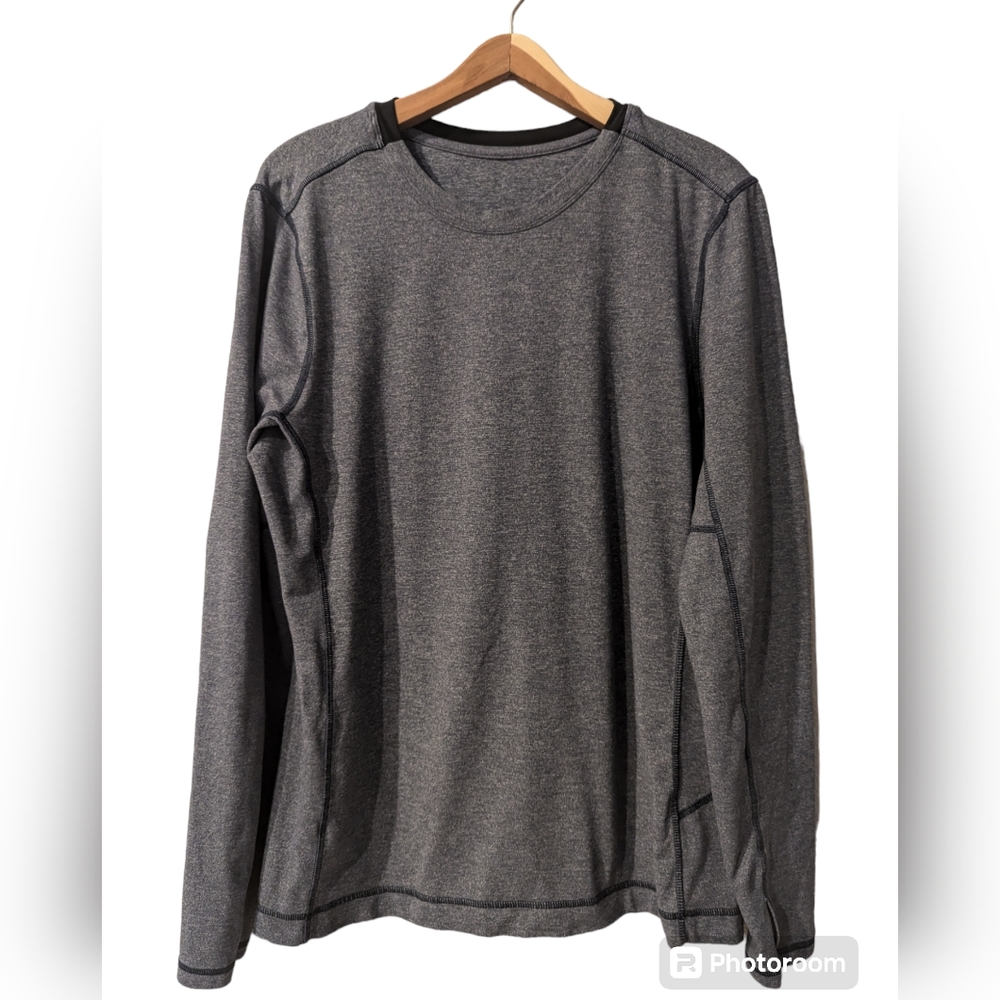 LULULEMON Men's Tech Performance Running Training Shirt Large Heather Gray